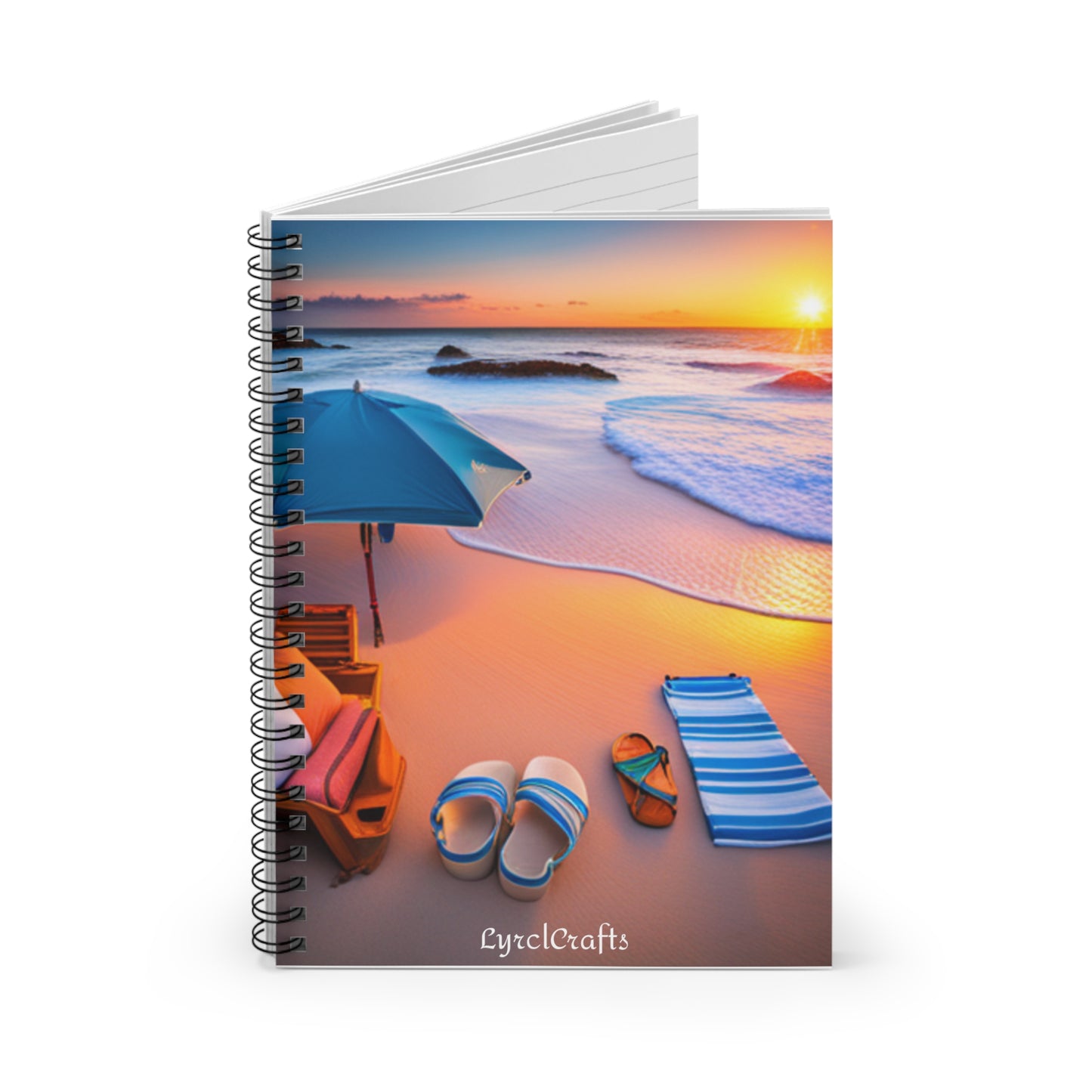 Sunset on the Beach Spiral Notebook - Ruled Line