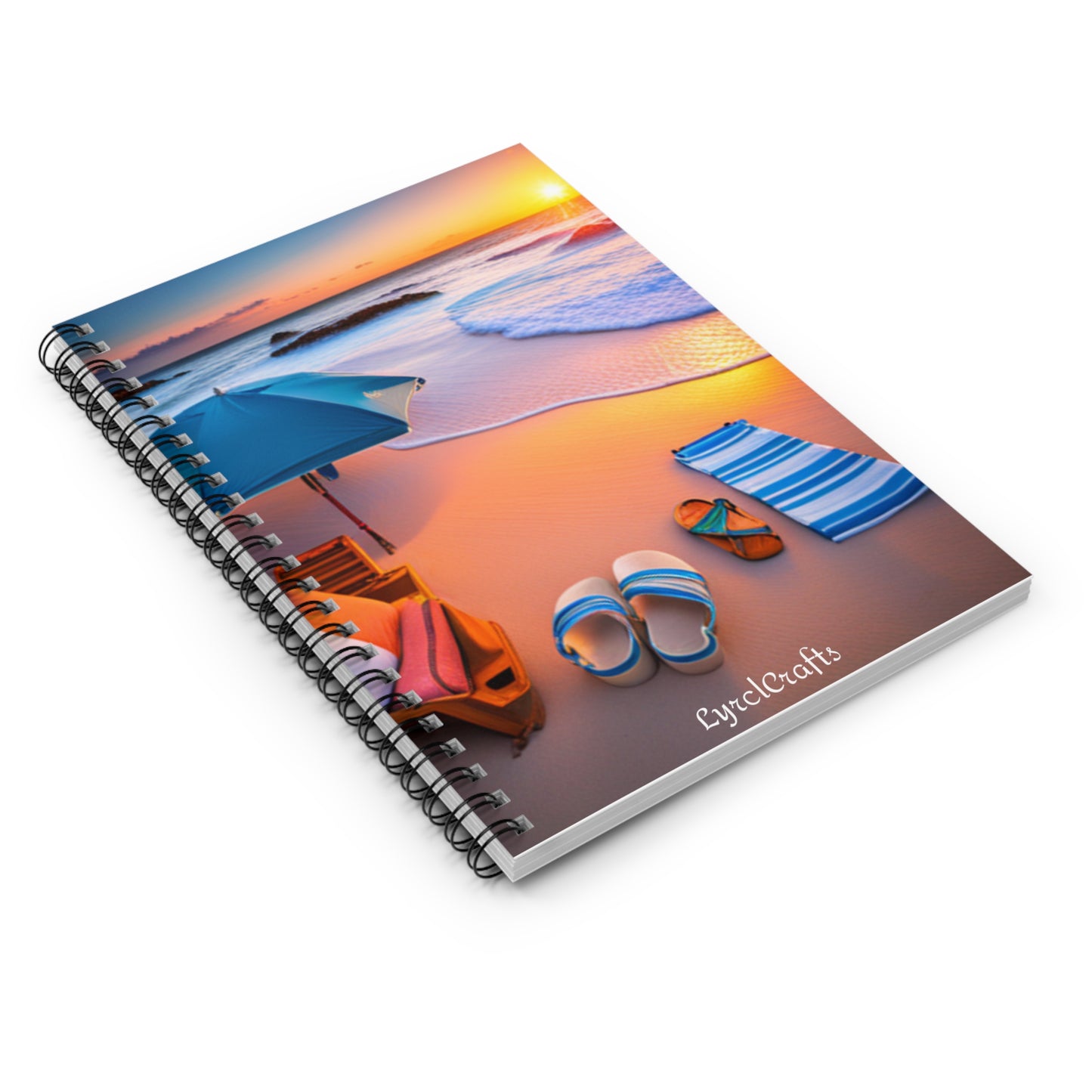 Sunset on the Beach Spiral Notebook - Ruled Line