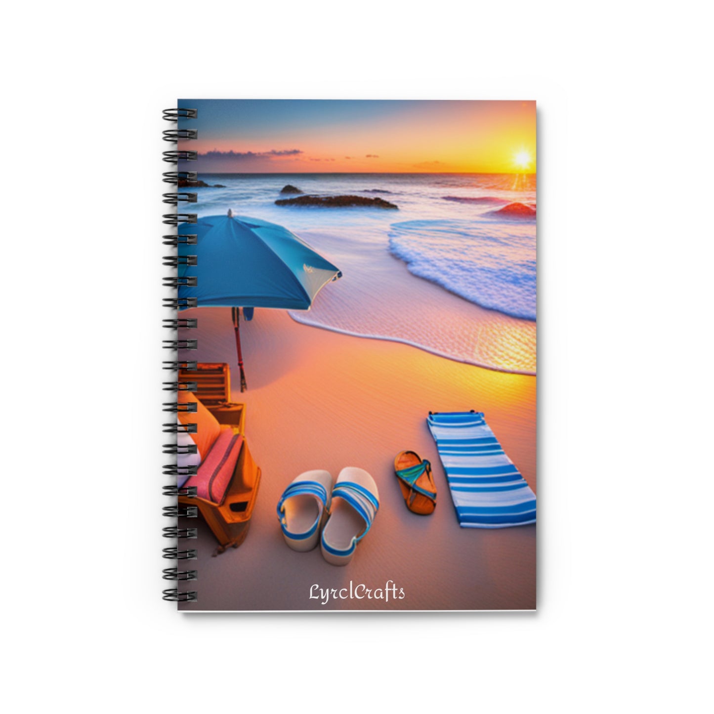 Sunset on the Beach Spiral Notebook - Ruled Line