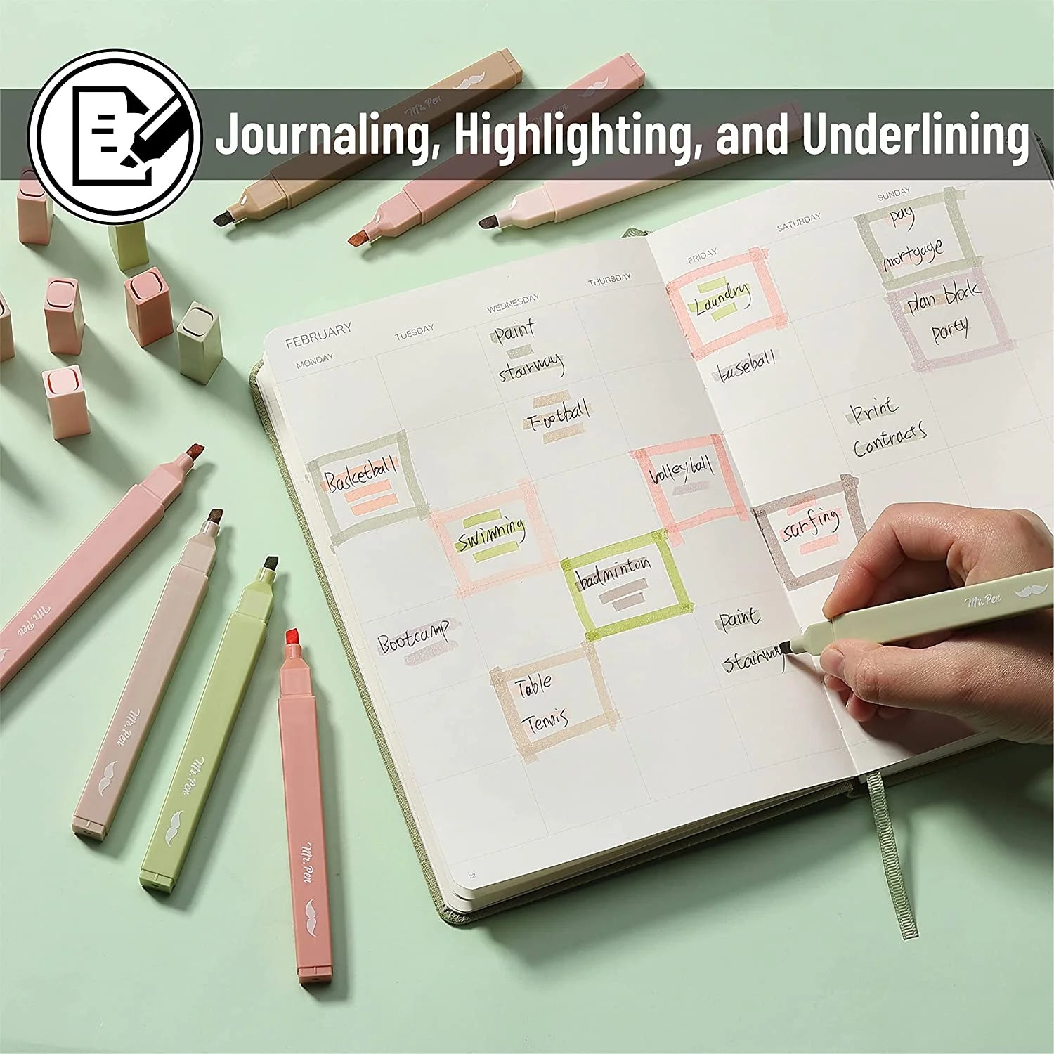 - Aesthetic Highlighters, 8 Pcs, Chisel Tip, Boho Colors, No Bleed Bible Highlighter Pastel