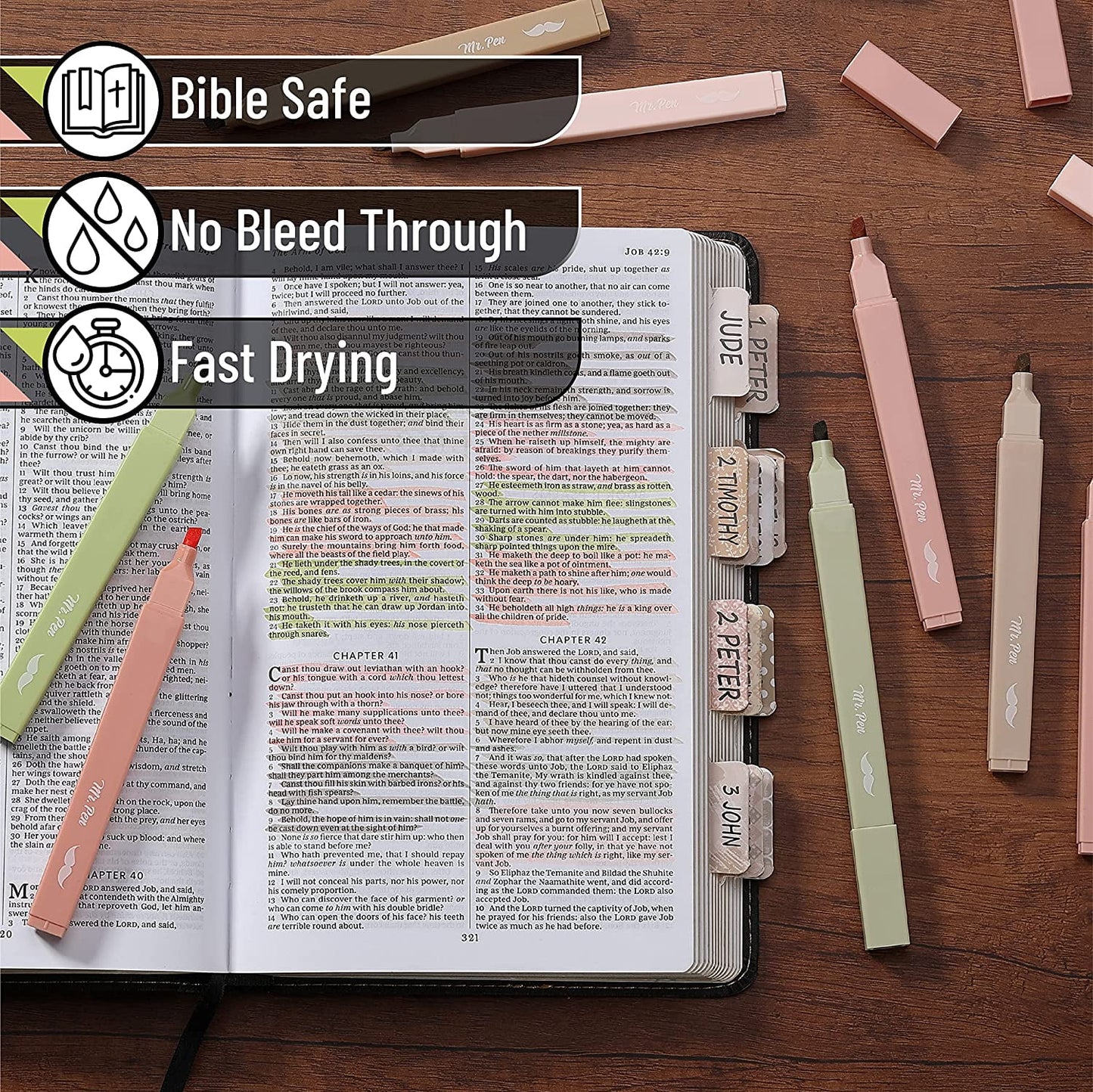 - Aesthetic Highlighters, 8 Pcs, Chisel Tip, Boho Colors, No Bleed Bible Highlighter Pastel