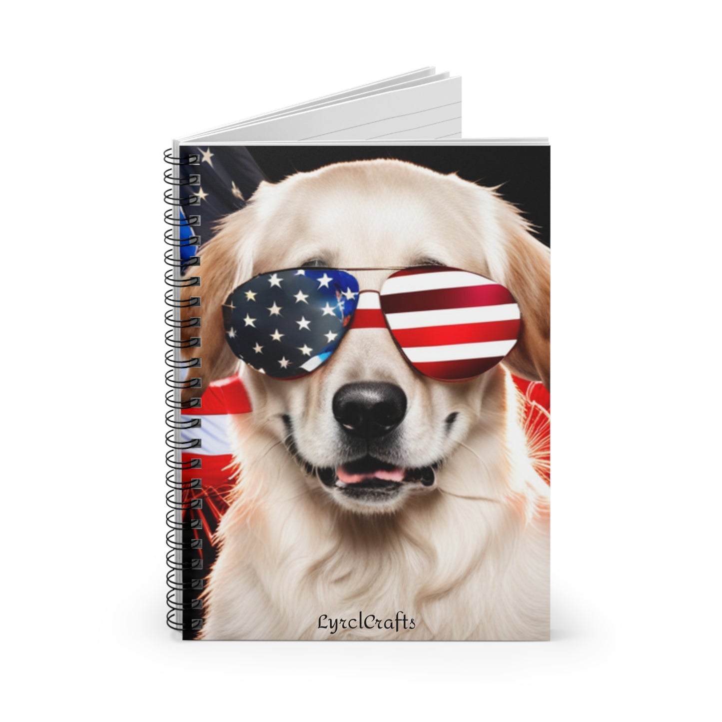 American Golden Retriever Spiral Notebook - Ruled Line