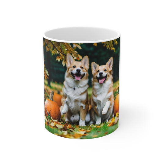 Corgi Fall Themed Ceramic Mug 11oz