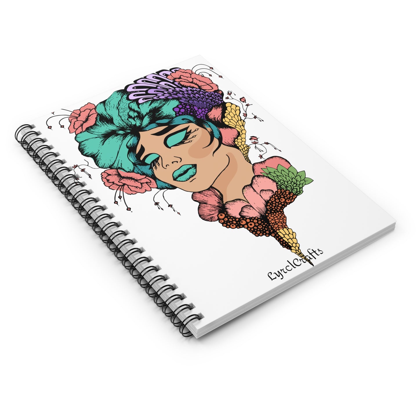 Floral Woman Spiral Notebook - Ruled Line