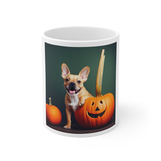 French Bulldog Fall Themed Ceramic Mug 11oz