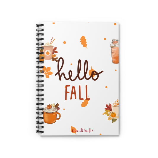 Hello Fall Spiral Notebook - Ruled Line