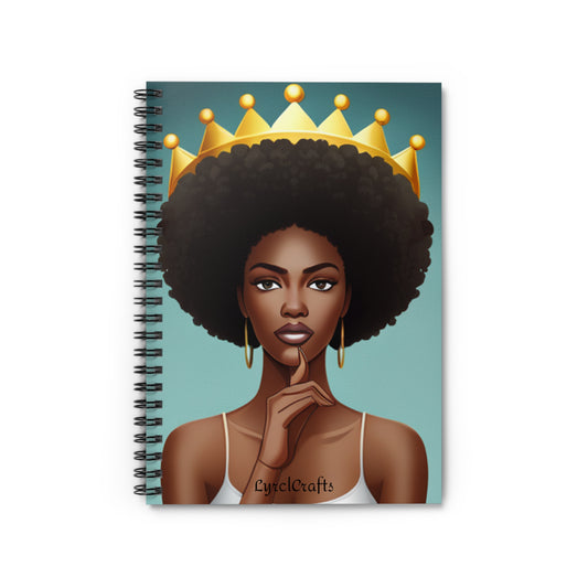 Afro Queen Spiral Notebook - Ruled Line