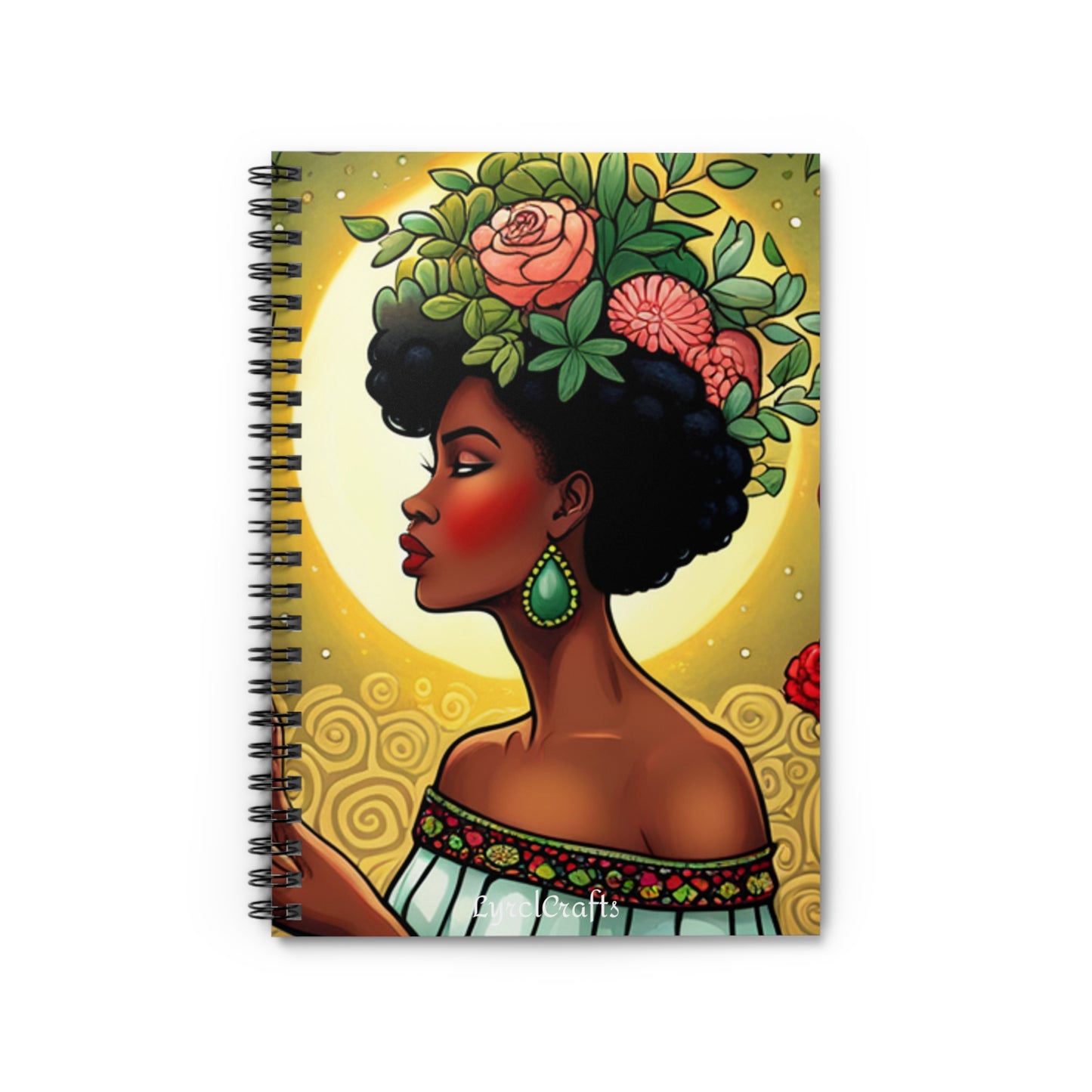 Afro Goddess Spiral Notebook - Ruled Line