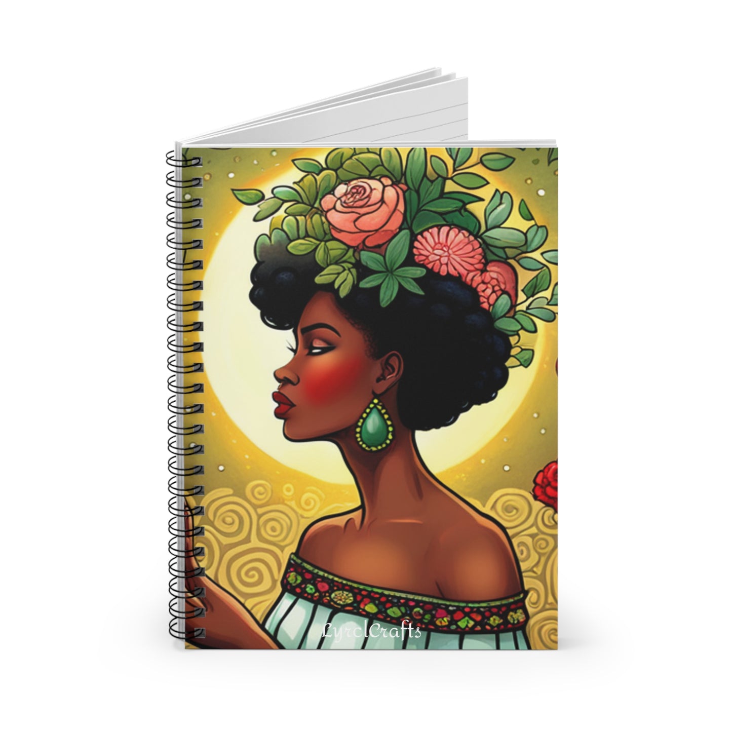 Afro Goddess Spiral Notebook - Ruled Line