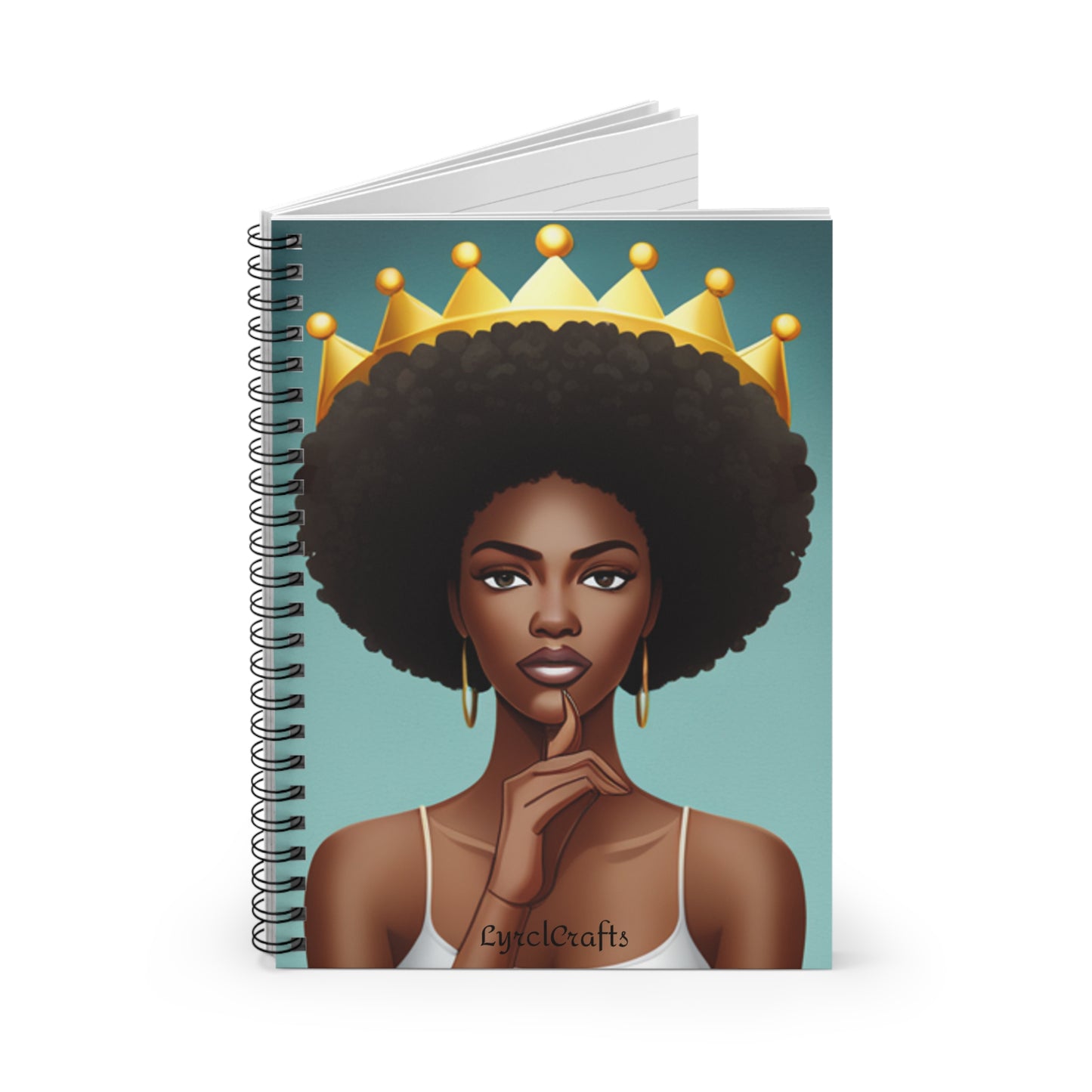 Afro Queen Spiral Notebook - Ruled Line