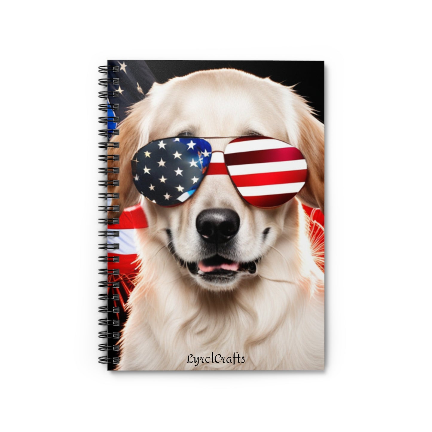 American Golden Retriever Spiral Notebook - Ruled Line