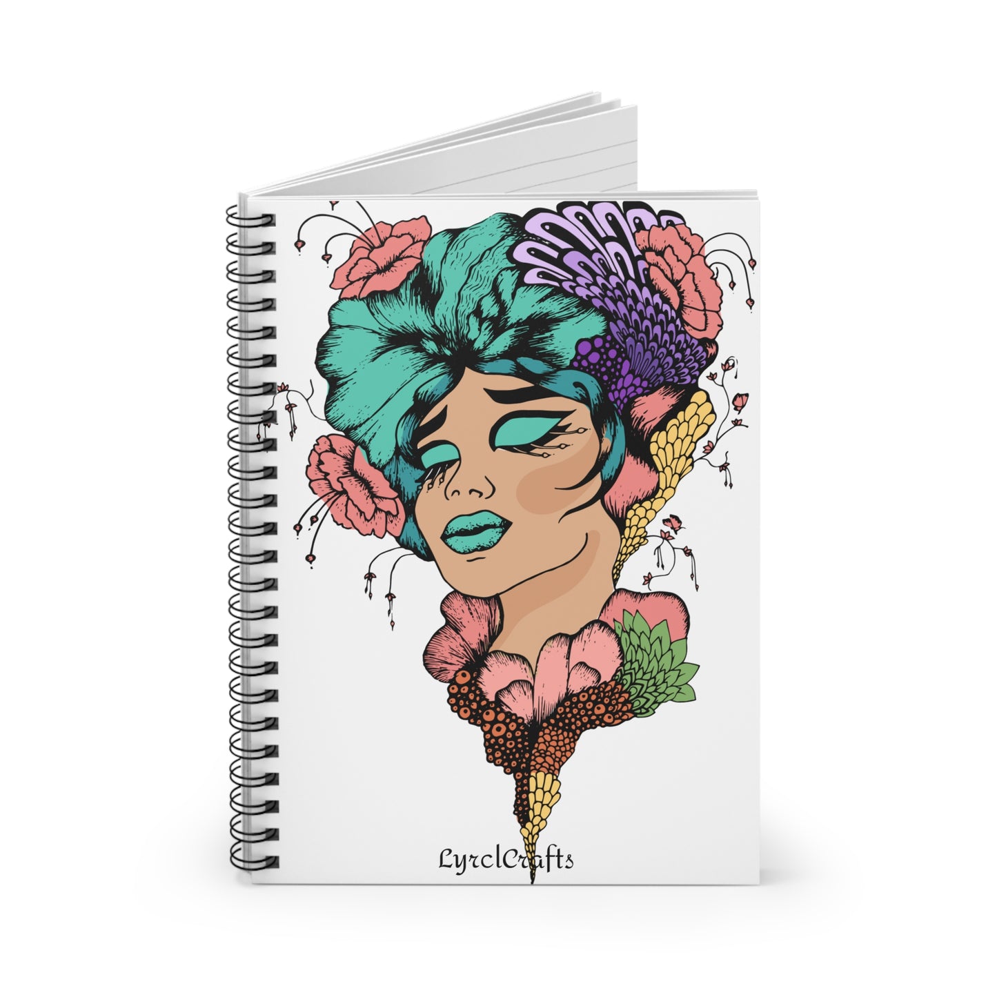 Floral Woman Spiral Notebook - Ruled Line