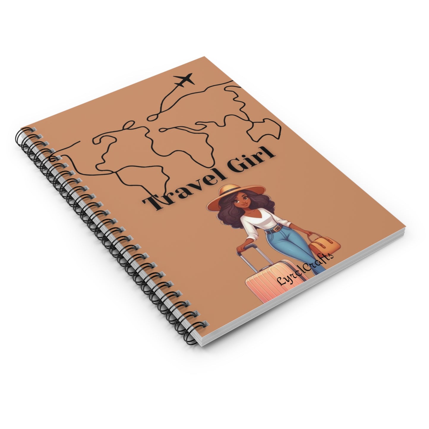 Travel Girl Spiral Notebook - Ruled Line