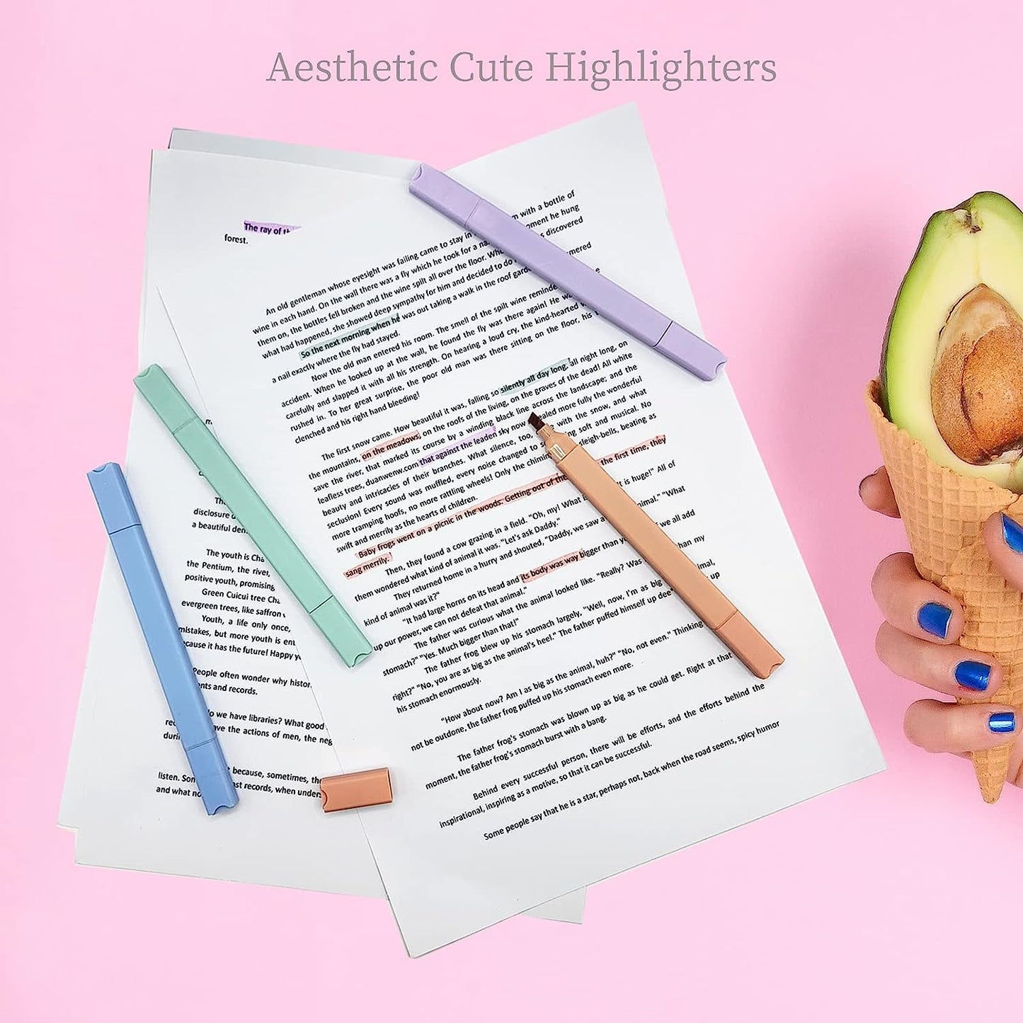 12Pcs Aesthetic Cute Highlighters Bible Pastel Highlighters and Pens No Bleed A