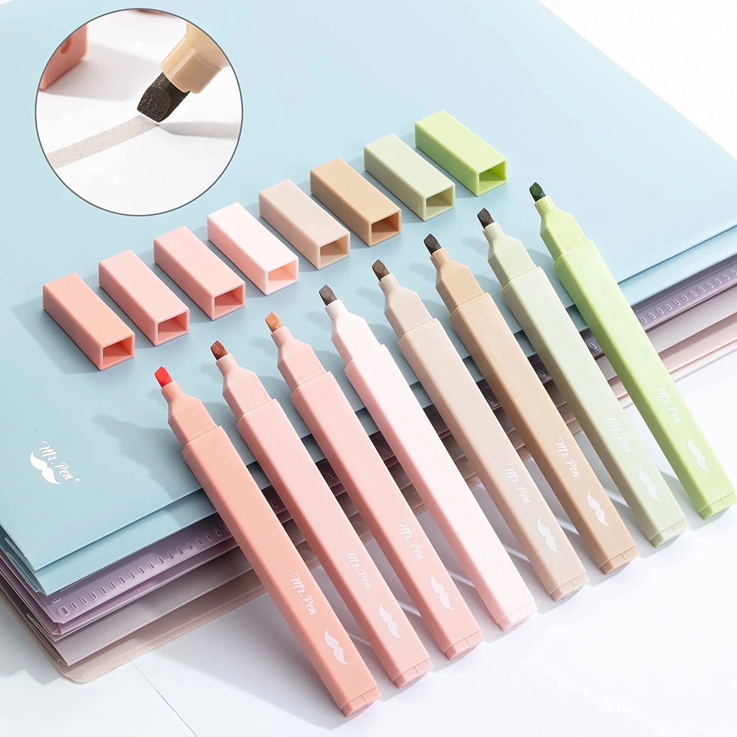 - Aesthetic Highlighters, 8 Pcs, Chisel Tip, Boho Colors, No Bleed Bible Highlighter Pastel
