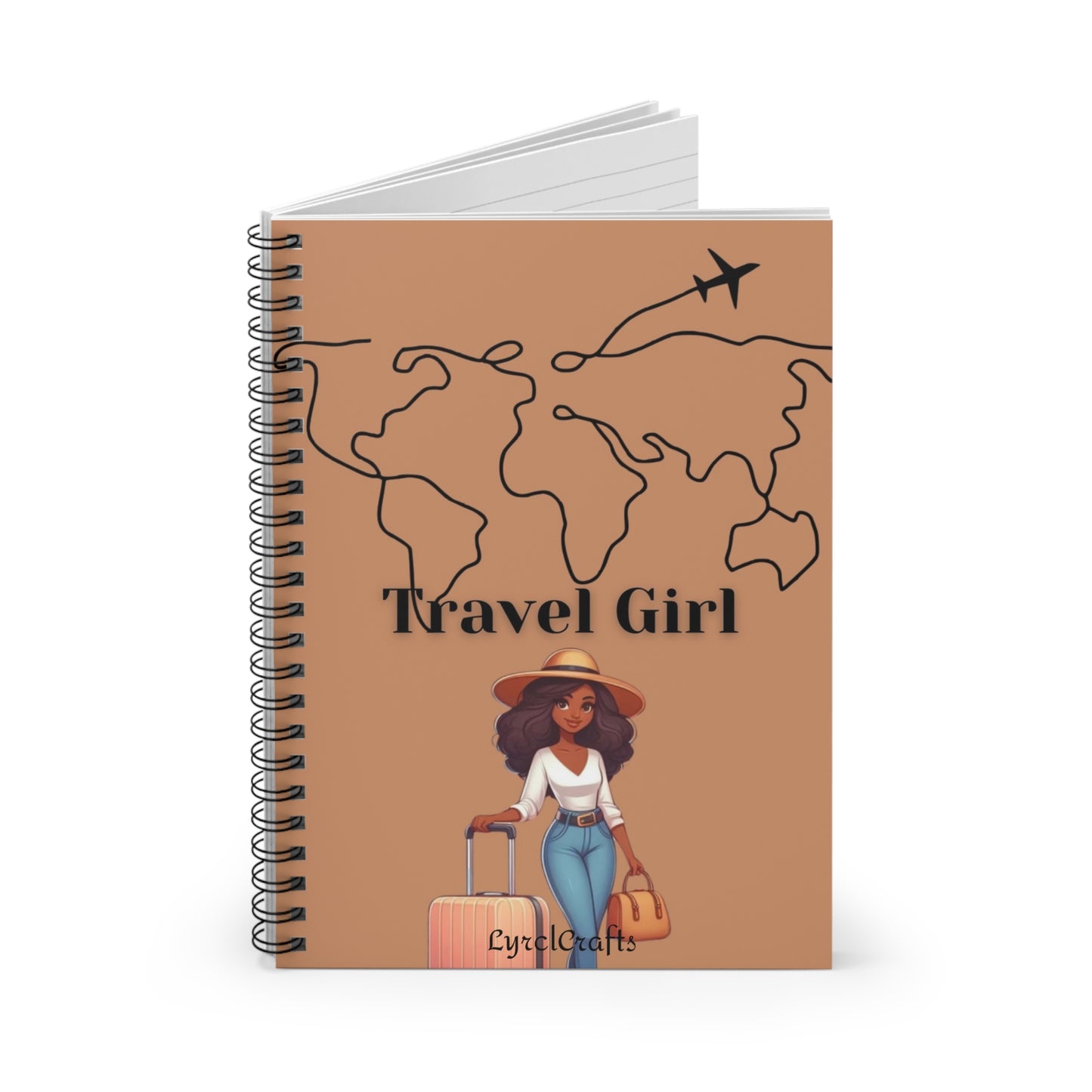 Travel Girl Spiral Notebook - Ruled Line