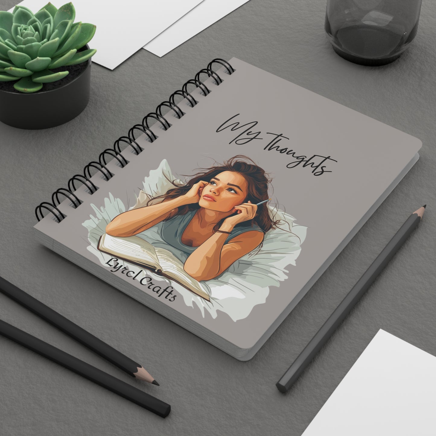 My thoughts Laminated Spiral Bound Notebook