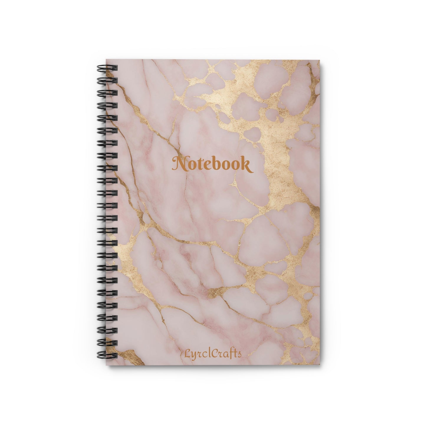 Pink Marble with Gold Speckles Spiral Notebook - Ruled Line