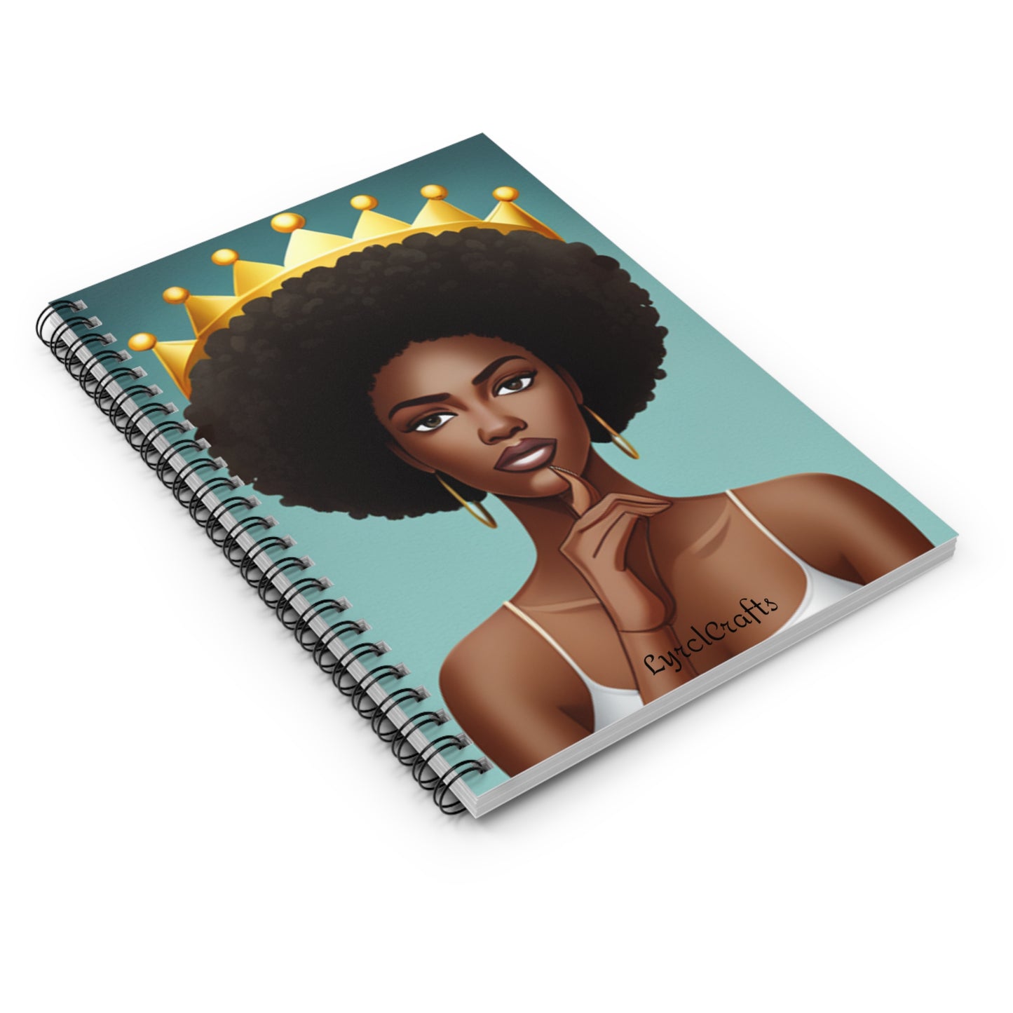 Afro Queen Spiral Notebook - Ruled Line