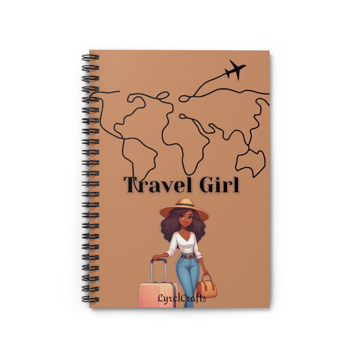 Travel Girl Spiral Notebook - Ruled Line