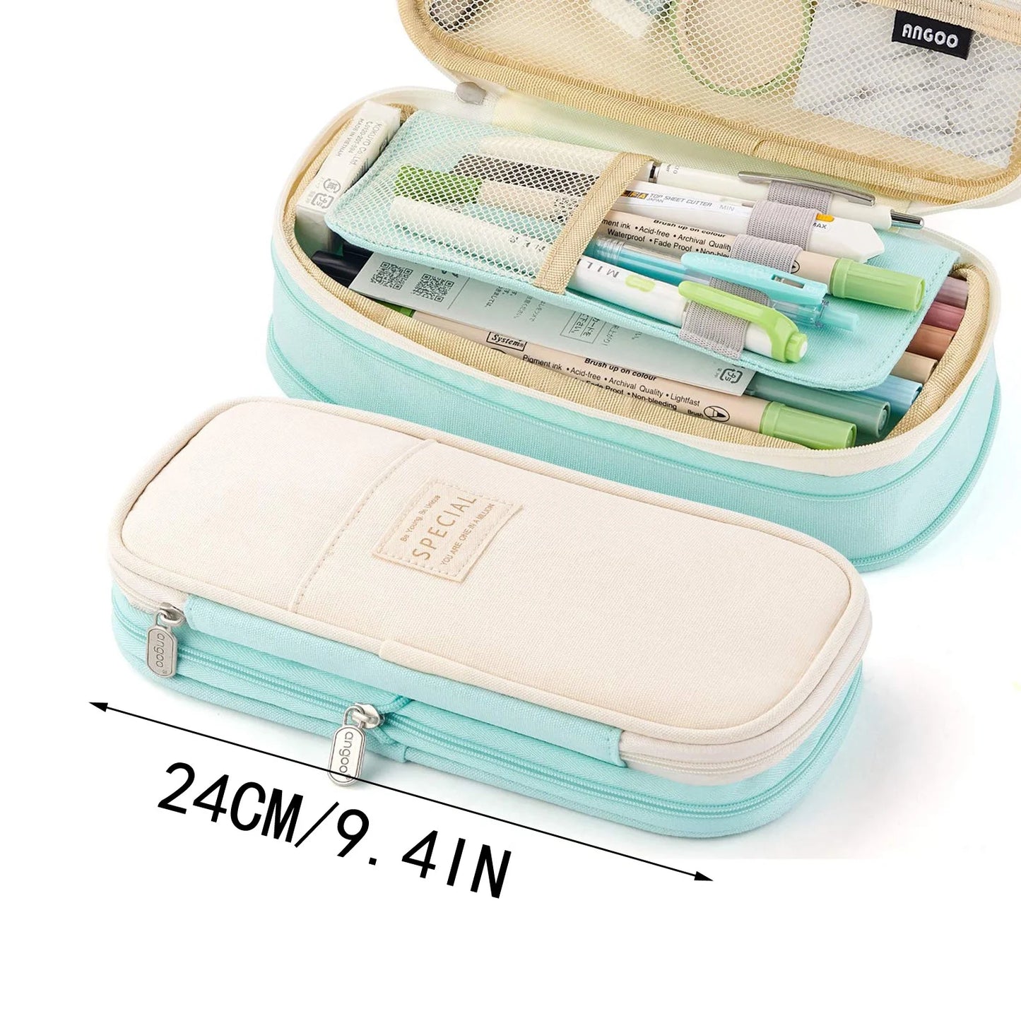 Canvas Big Capacity Pencil Case Organizer