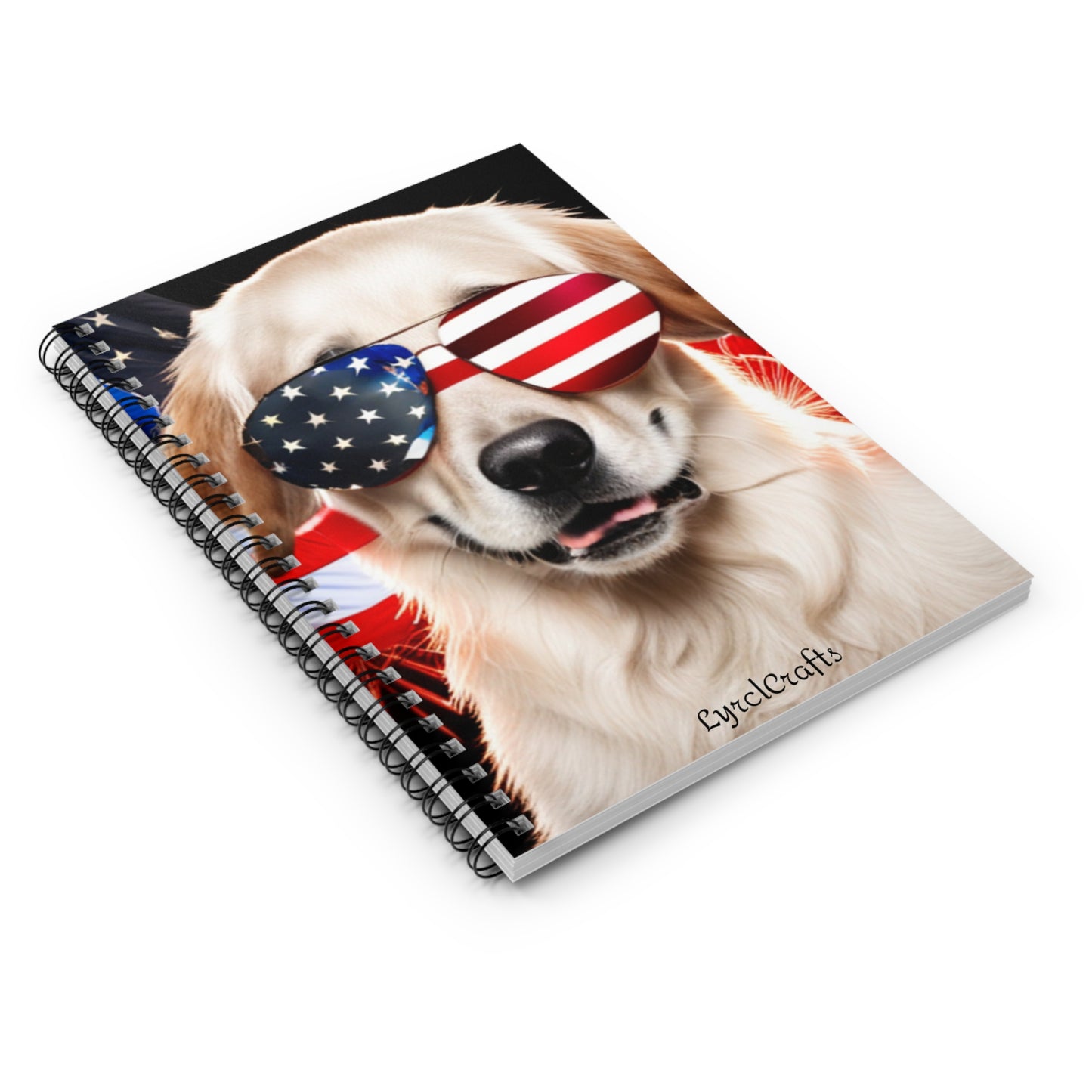 American Golden Retriever Spiral Notebook - Ruled Line