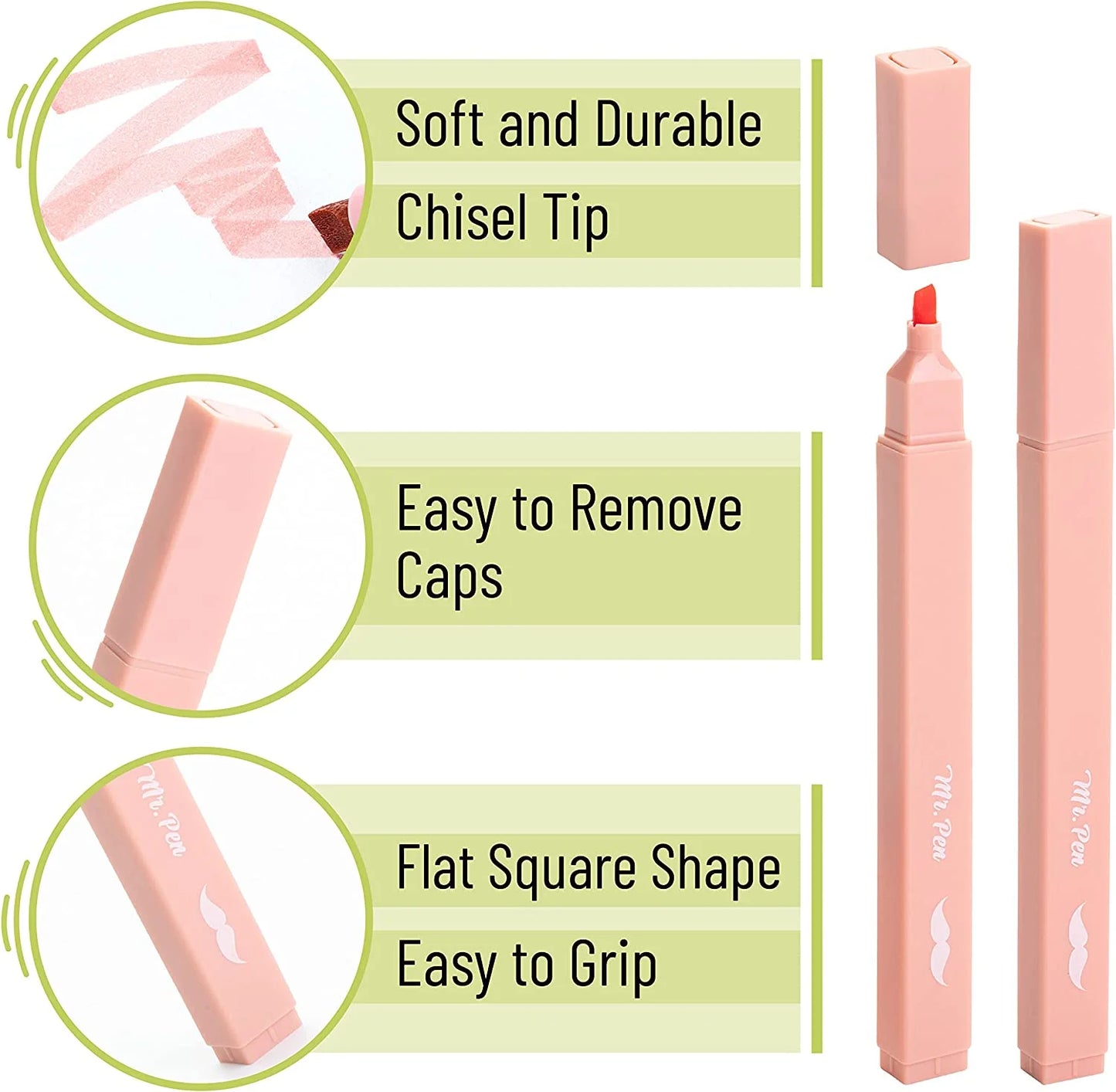 - Aesthetic Highlighters, 8 Pcs, Chisel Tip, Boho Colors, No Bleed Bible Highlighter Pastel