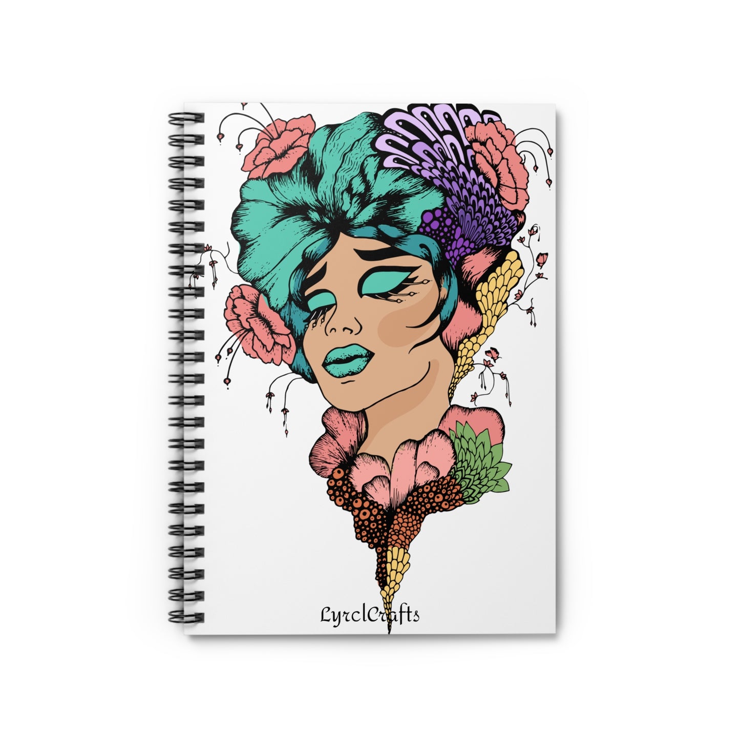 Floral Woman Spiral Notebook - Ruled Line