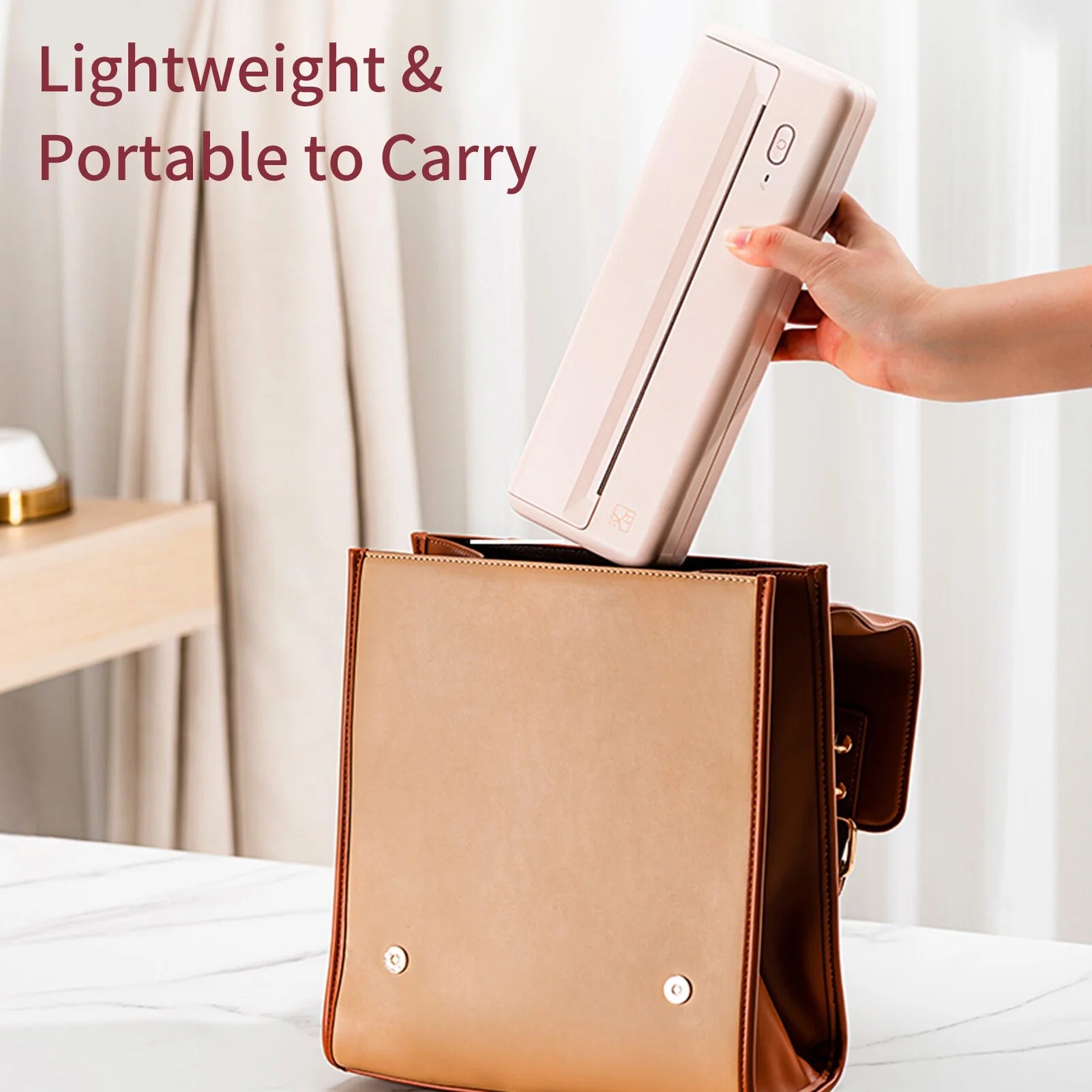 Wireless Portable Printers - A4 Thermal Printer, Monochrome for Travel, Mobile Office, School, Home - Bluetooth Printer Compatible with IOS Android Phone & Laptop