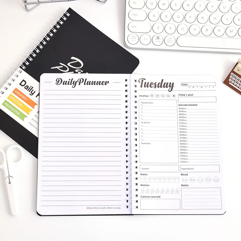 IMODA Stationery A5 Undated Daily Planner to Do List Hourly Schedules Appointment Planner School Office Supplies