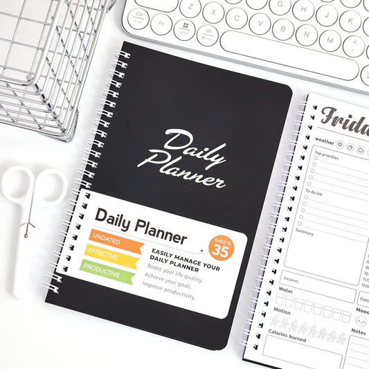 IMODA Stationery A5 Undated Daily Planner to Do List Hourly Schedules Appointment Planner School Office Supplies