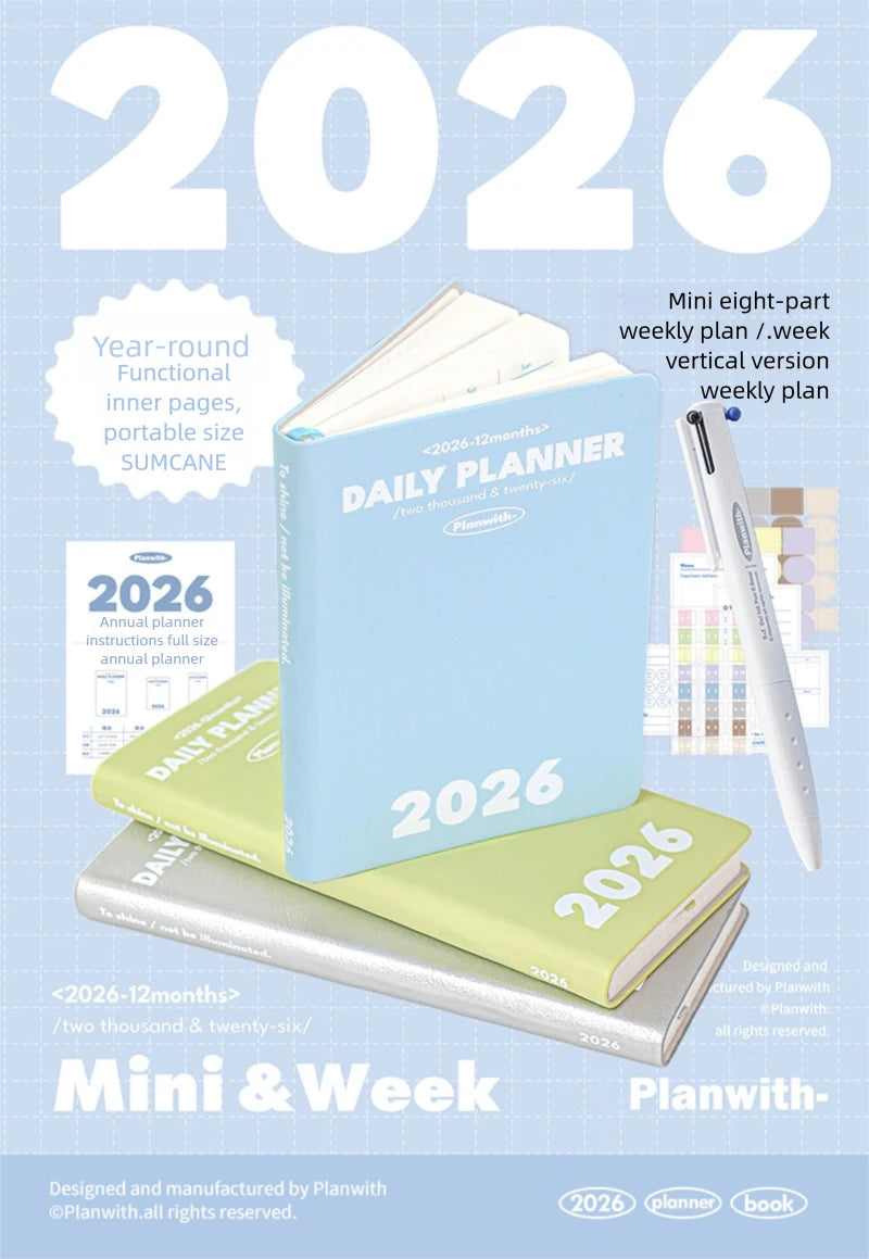 Plan with 2026 Mini Pocket A6 Planner Soft Cover
