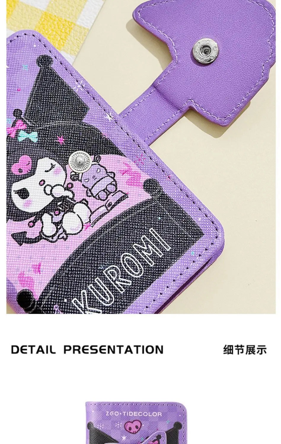 Sanrio Hello Kitty Card Bag Cinnamoroll Kuromi Melody Coin Wallet Bank Cards Document Storage Kawaii Pu Multifunctional Purse