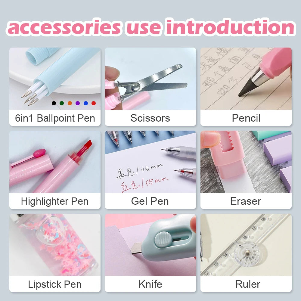 11-in-1 Student Stationery Set Back To School Materials Useful Study Supplies