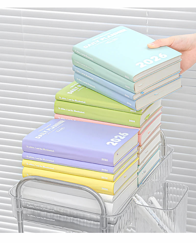Planwith 2026 Portable Slim A5 Notebook Planner Annual Year Month Weeks Plan One Page Per Day Fashion Colors Best Gifts for 2026