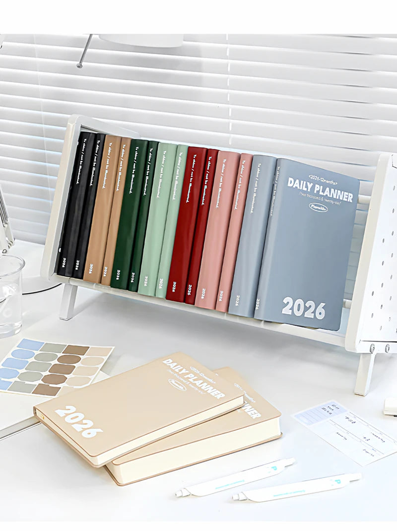 Planwith 2026 Portable Slim A5 Notebook Planner Annual Year Month Weeks Plan One Page Per Day Fashion Colors Best Gifts for 2026