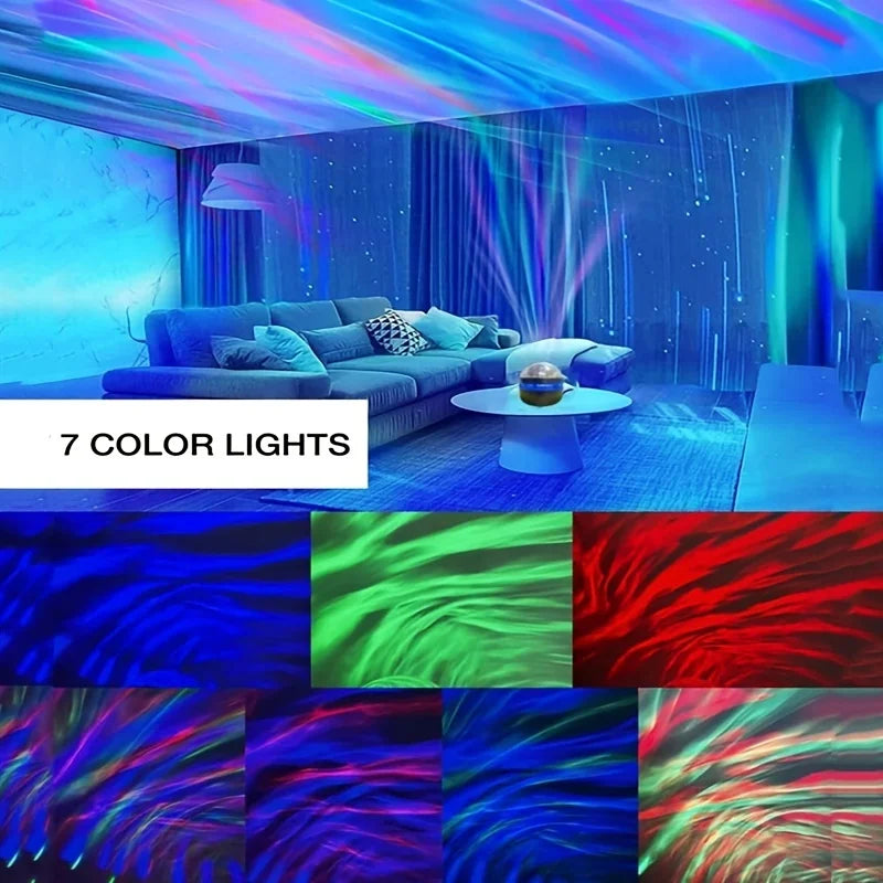 NEW Starry Projector Light With 7 Color Patterns & Remote Control, Polar Projector Night Light For Bedroom Atmosphere