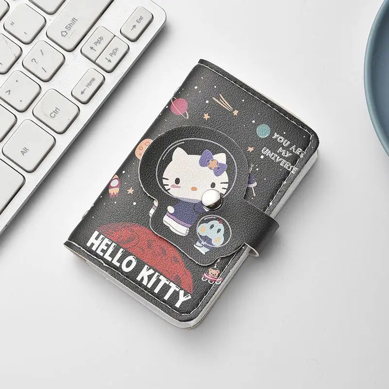 Sanrio Hello Kitty Card Bag Cinnamoroll Kuromi Melody Coin Wallet Bank Cards Document Storage Kawaii Pu Multifunctional Purse