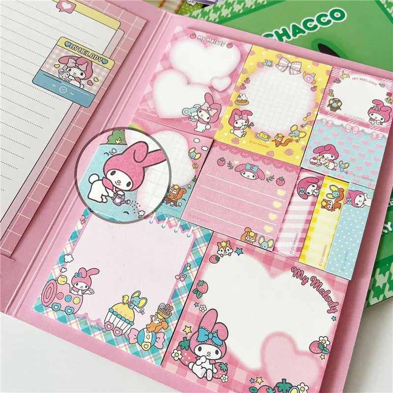 Kawaii Sanrio Hello Kitty Convenience Book Mymelody Kuromi Cinnamoroll Note Book Cute Paste Notepad Student Office Stationery