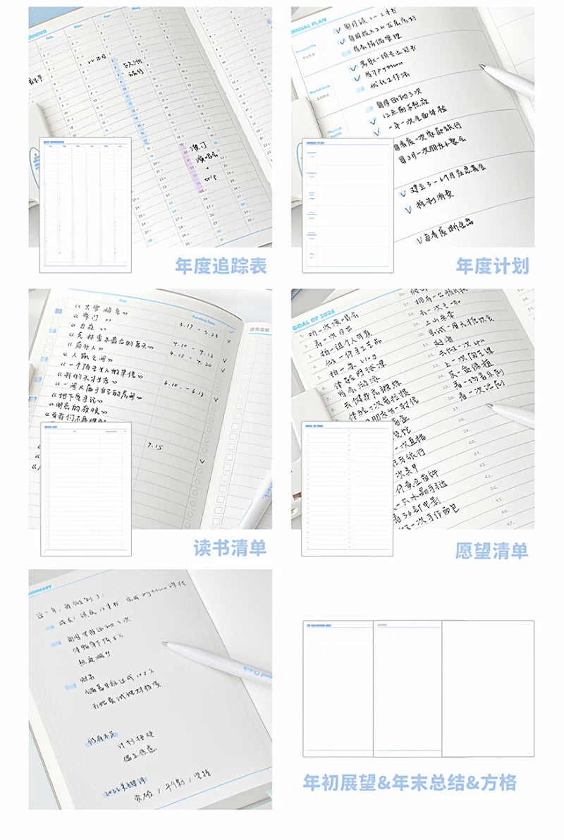 Planwith 2026 Portable Slim A5 Notebook Planner Annual Year Month Weeks Plan One Page Per Day Fashion Colors Best Gifts for 2026