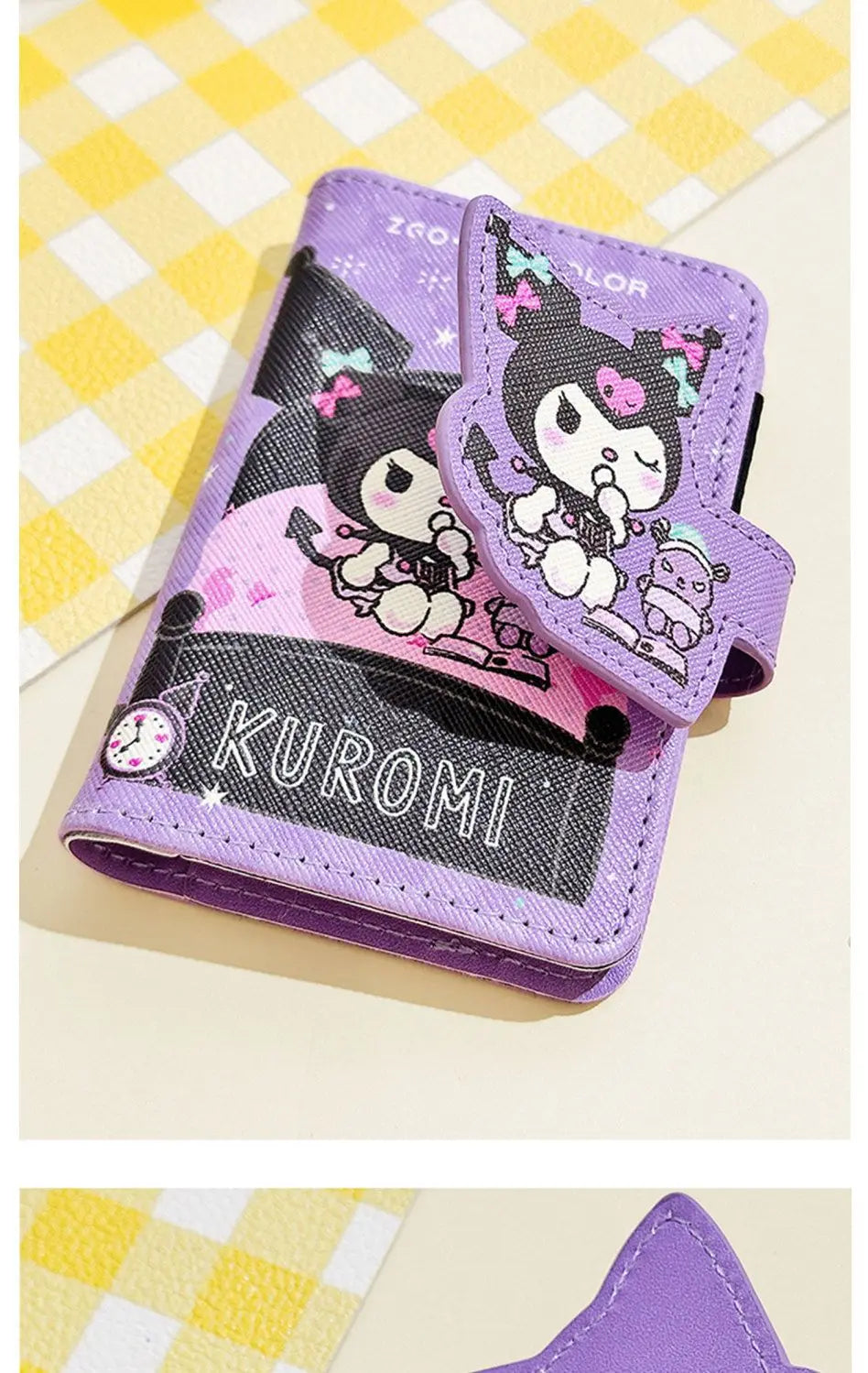 Sanrio Hello Kitty Card Bag Cinnamoroll Kuromi Melody Coin Wallet Bank Cards Document Storage Kawaii Pu Multifunctional Purse