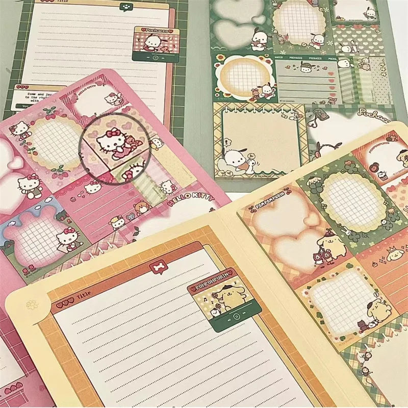 Kawaii Sanrio Hello Kitty Convenience Book Mymelody Kuromi Cinnamoroll Note Book Cute Paste Notepad Student Office Stationery