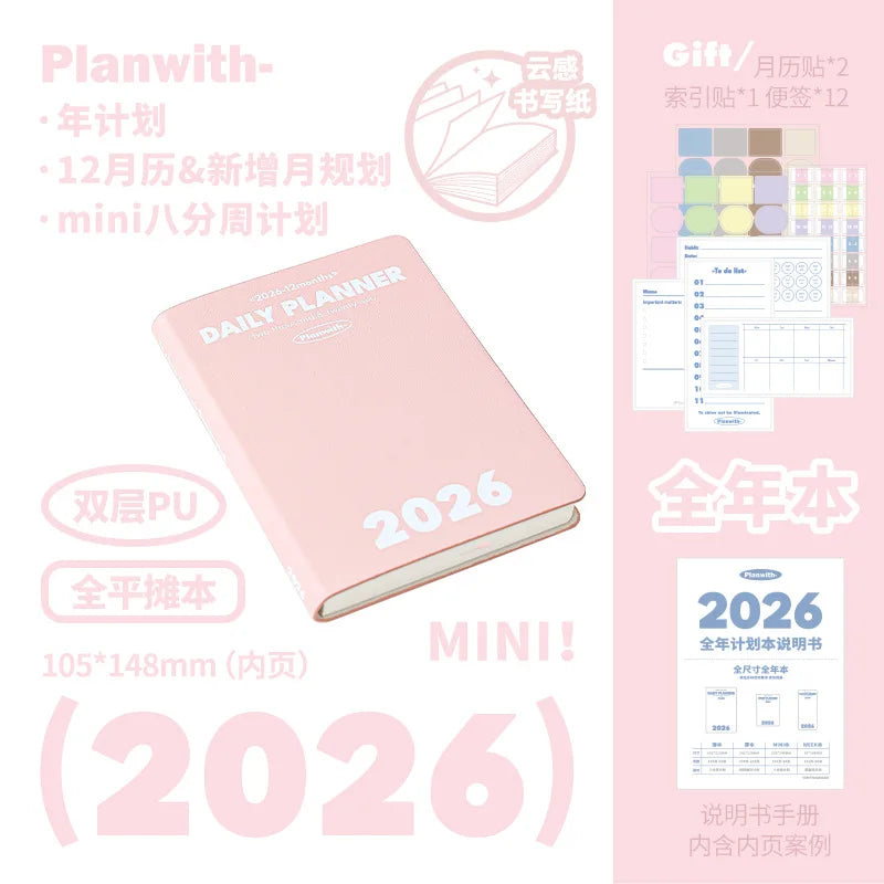 Plan with 2026 Mini Pocket A6 Planner Soft Cover