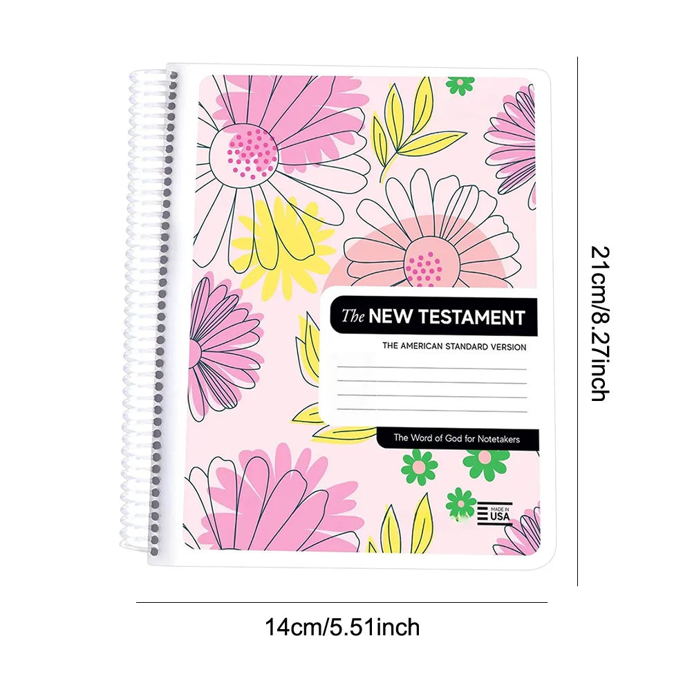 A4/A5 The Bible In A Year:A 52-Week Study Spiral Bible Study Guide Leak-Proof Womens Bible Study Guide Plan Book for Friend Gift