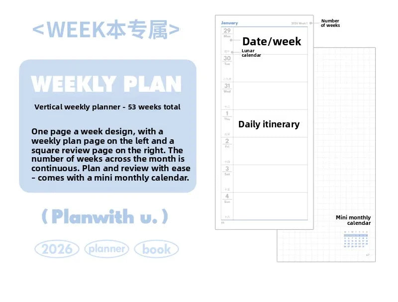 Plan with 2026 Mini Pocket A6 Planner Soft Cover