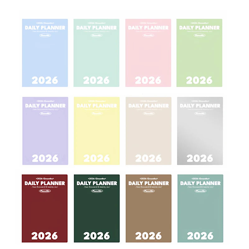 Planwith 2026 Portable Slim A5 Notebook Planner Annual Year Month Weeks Plan One Page Per Day Fashion Colors Best Gifts for 2026