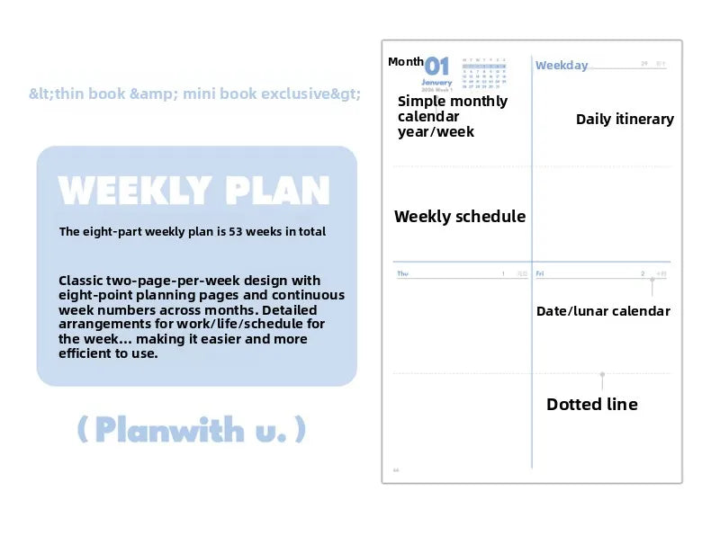Plan with 2026 Mini Pocket A6 Planner Soft Cover