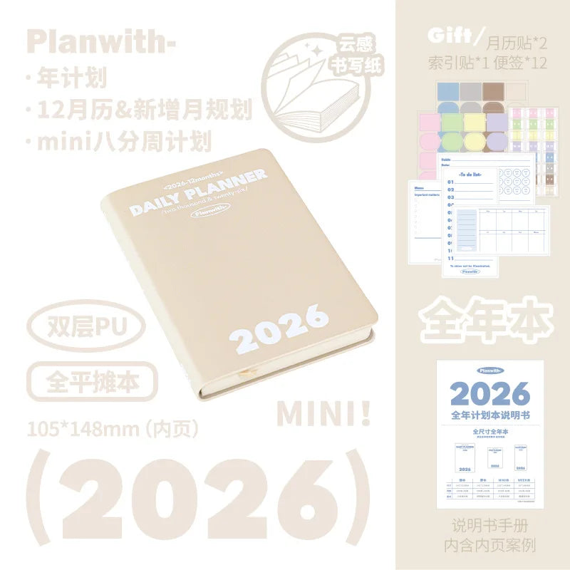 Plan with 2026 Mini Pocket A6 Planner Soft Cover