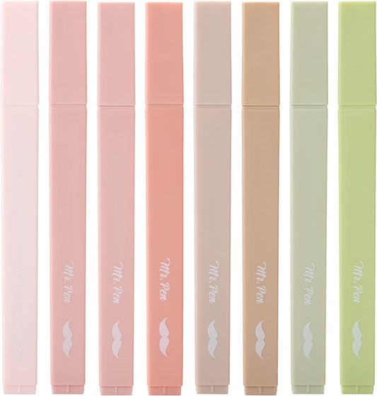 - Aesthetic Highlighters, 8 Pcs, Chisel Tip, Boho Colors, No Bleed Bible Highlighter Pastel