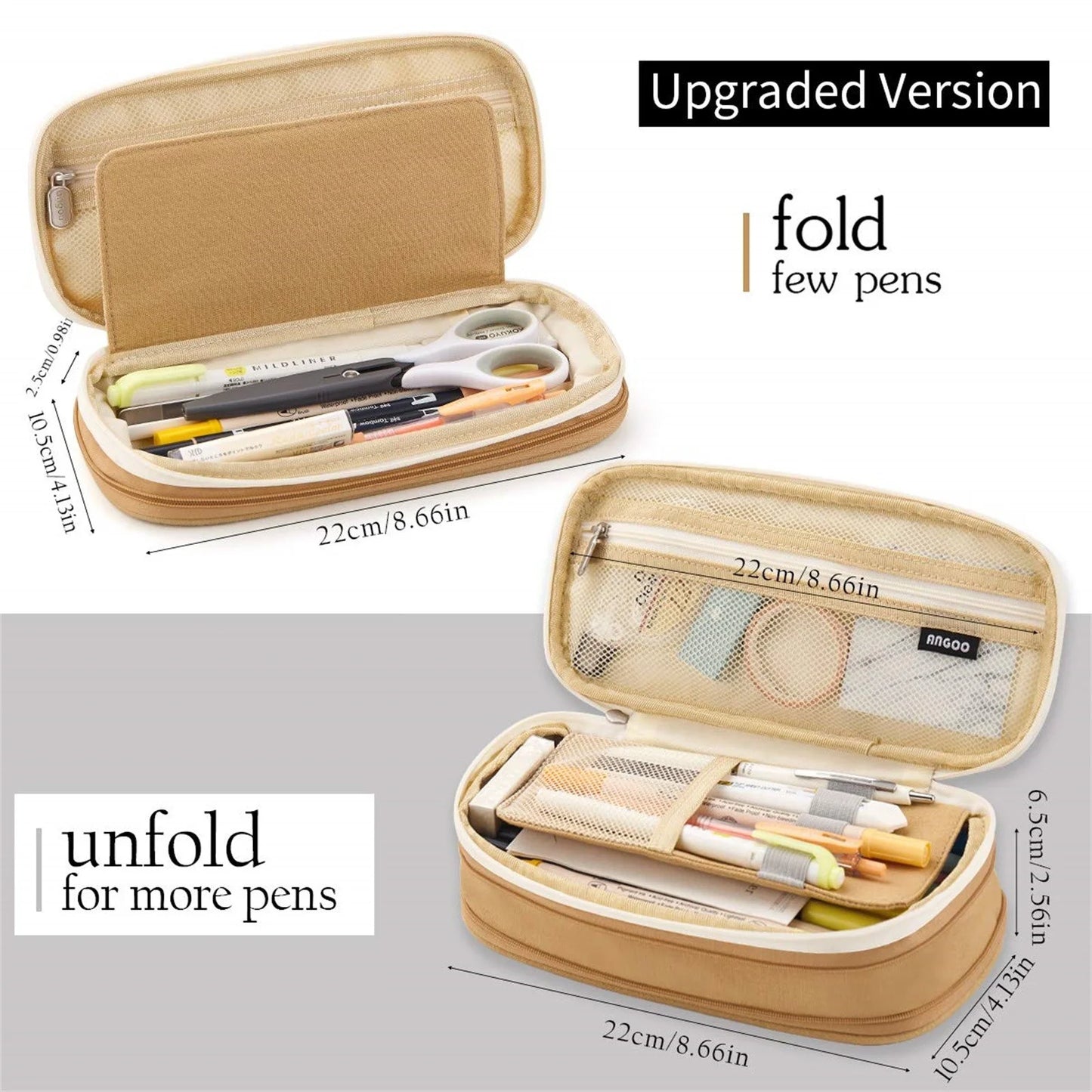 Canvas Big Capacity Pencil Case Organizer